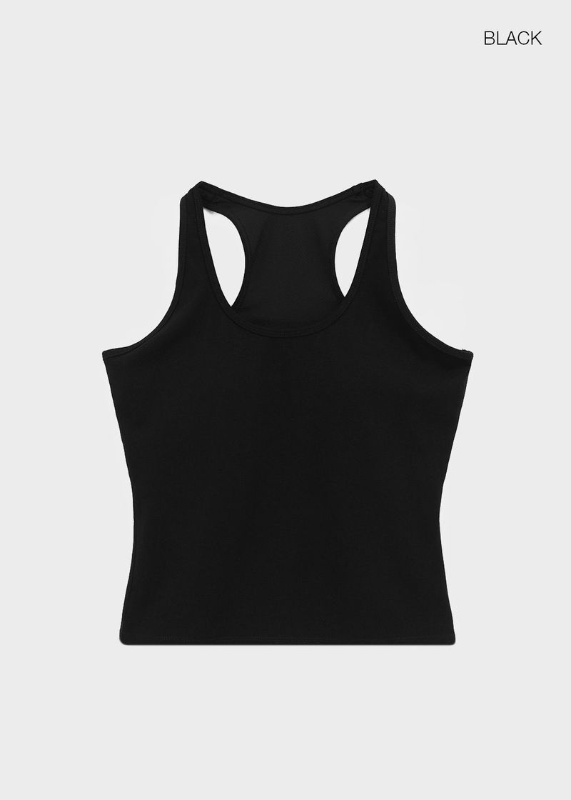 [B-BASIC] Basic Cotton Span Mango Halter Neck Sleeveless (Built-in Cap)