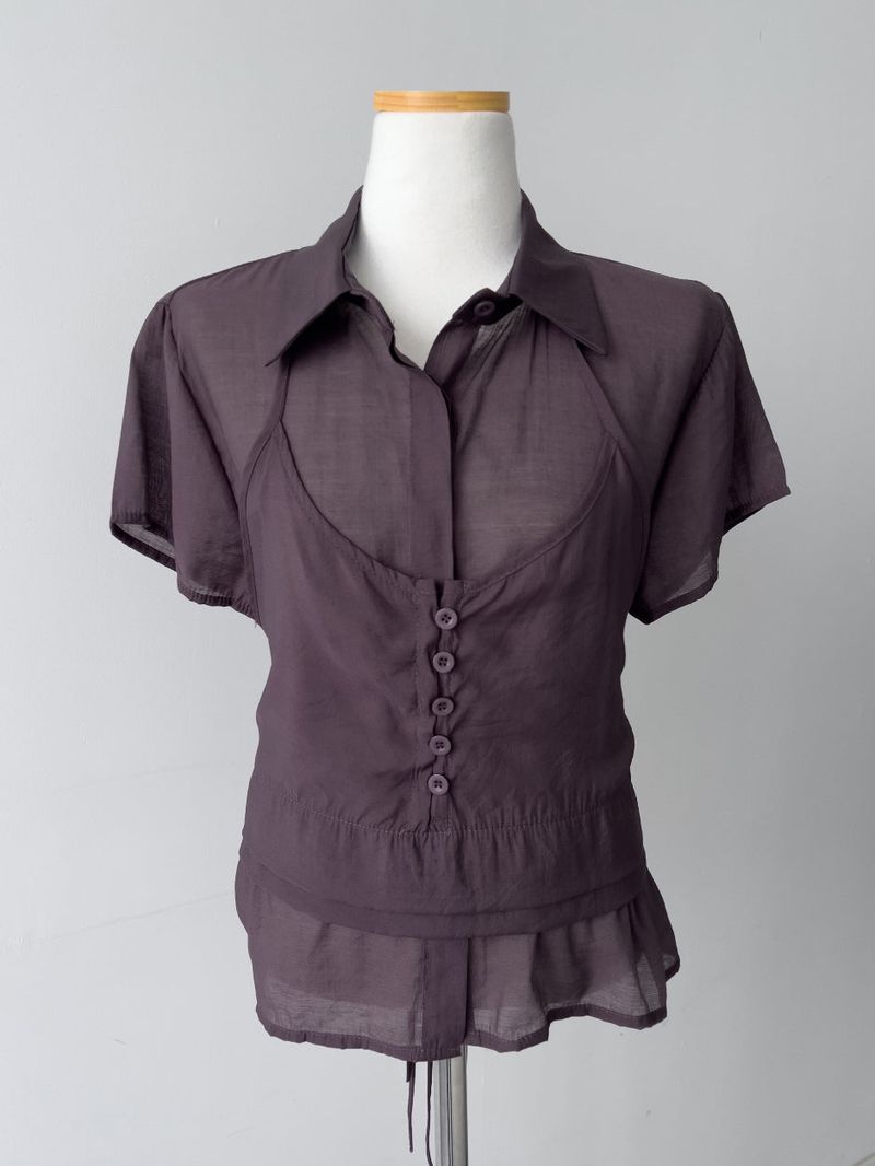 [Bustier SET] Light Halter See-through Blouse