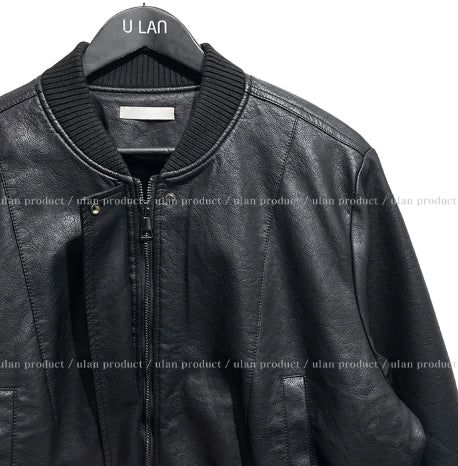 [Mink Lining] Phobia Winter Crop Leather Jacket