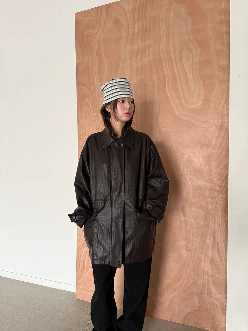 leather half jacket
