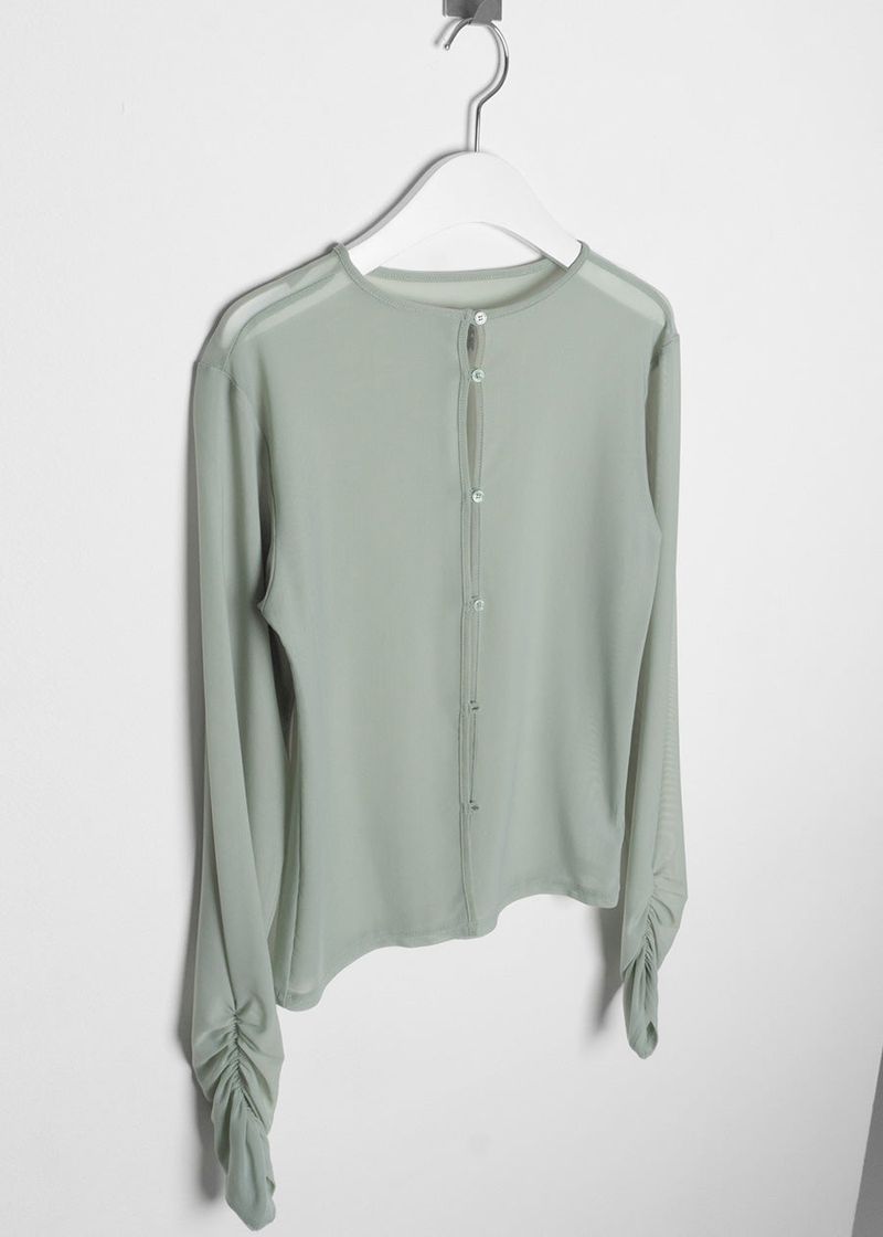 WOOHWA(ウファ)の「WRINKLE MESH CARDIGAN OLIVE KHAKI(Tops)」