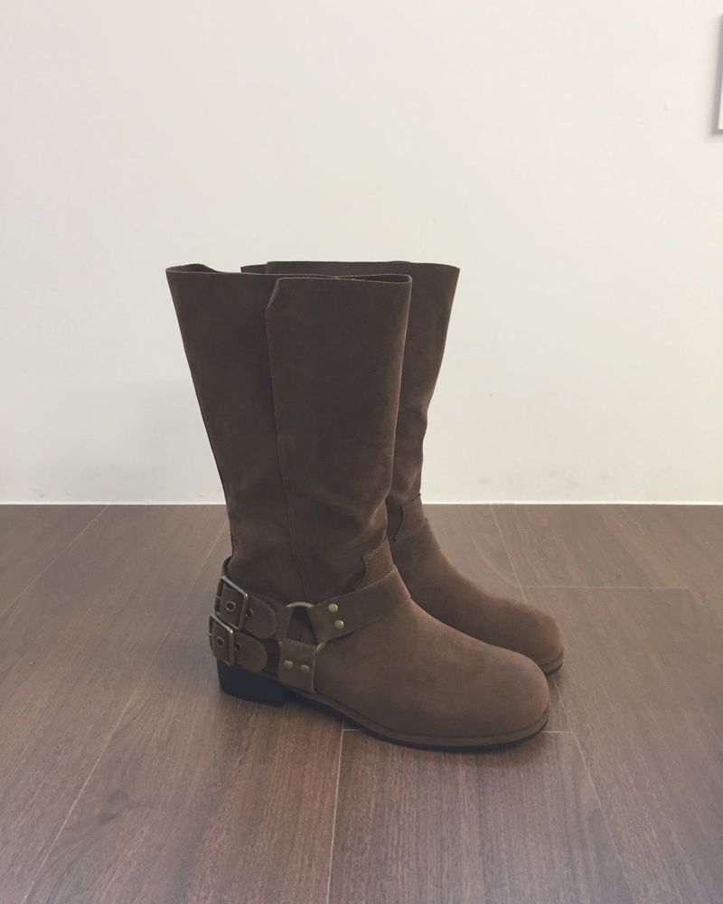 Double Buckle Suede Boots(2color)