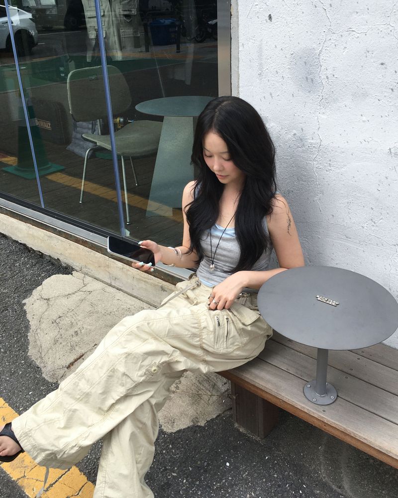 (2way) Vintage cargo string pants