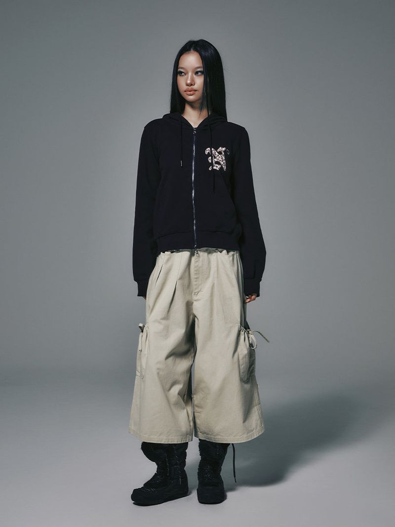 LETTER N HOOD ZIP-UP NAVY