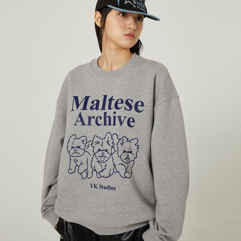 Maltese archive line graphic sweatshirts