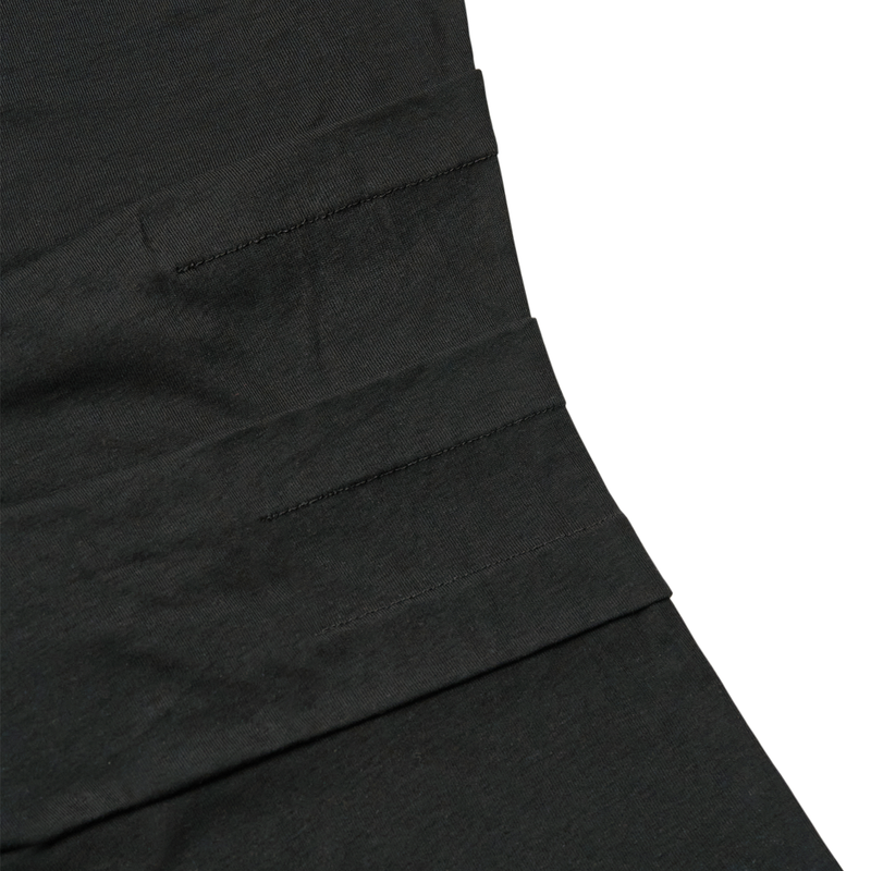 COWL HOOD DRAPE DRESS (BLACK)