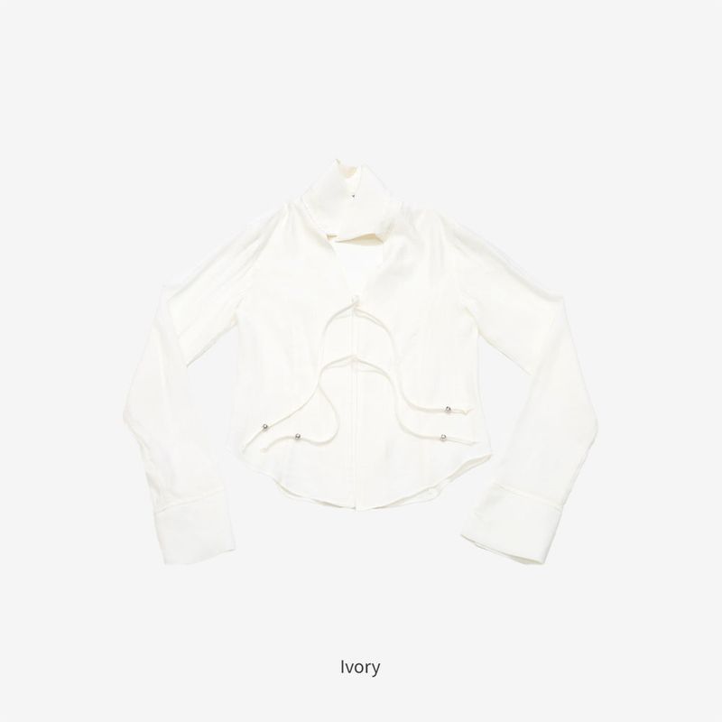 Hern satin layered shirt