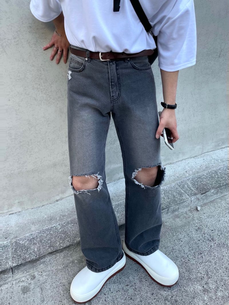 EASY DETROYED DENIM PANTS(2COLOR)