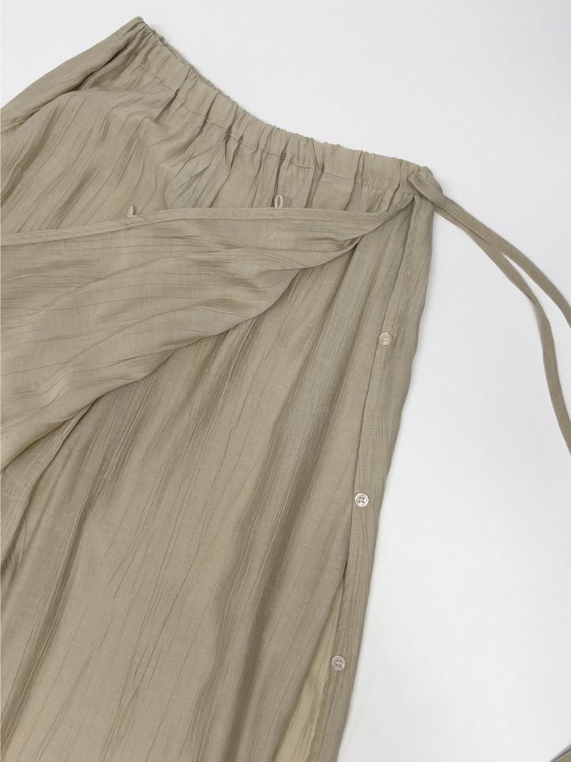 Wrinkle Wrap Layered Wide Pants