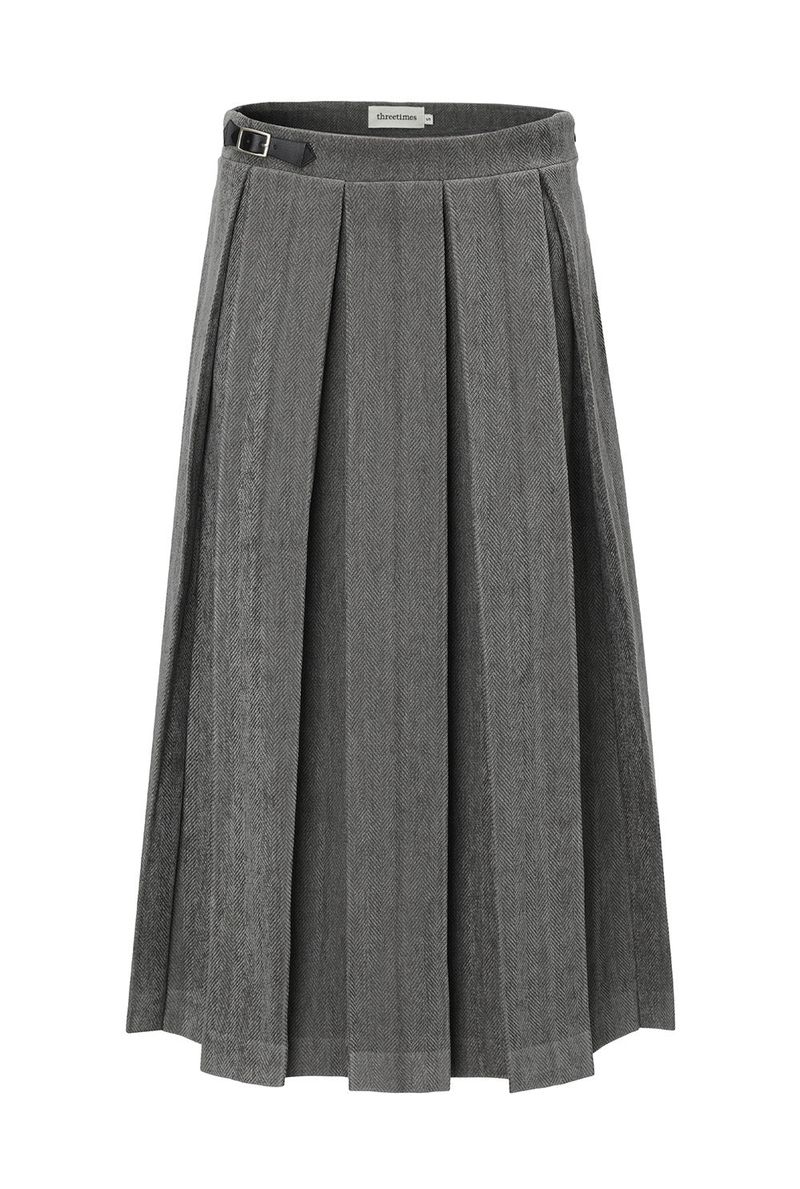 Classic pleats skirt - gray