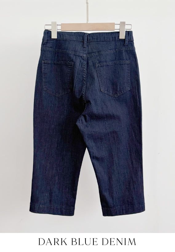 Roden Slit Span Capri Denim Pants
