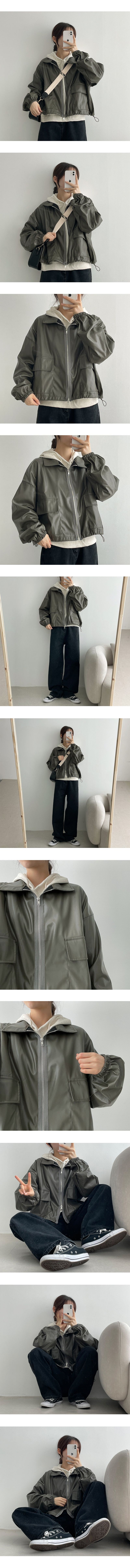 off-string two-way leather jacket