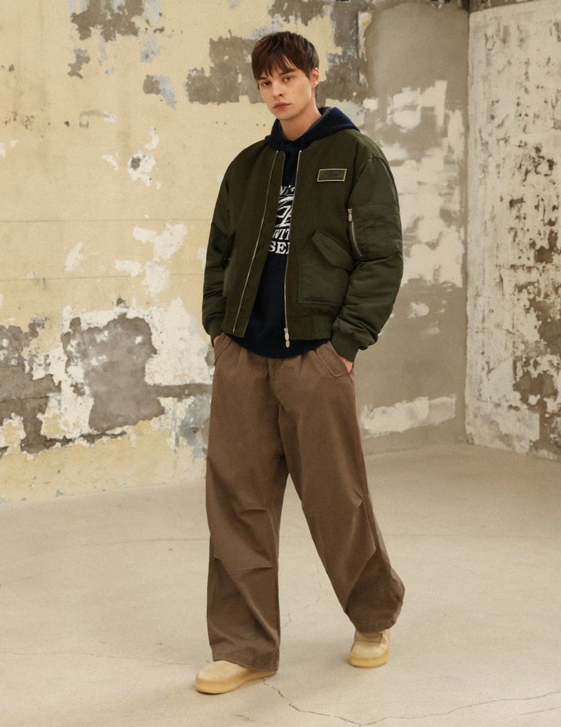 OVERSIZED FIT SHIRRING MA-1 JACKET