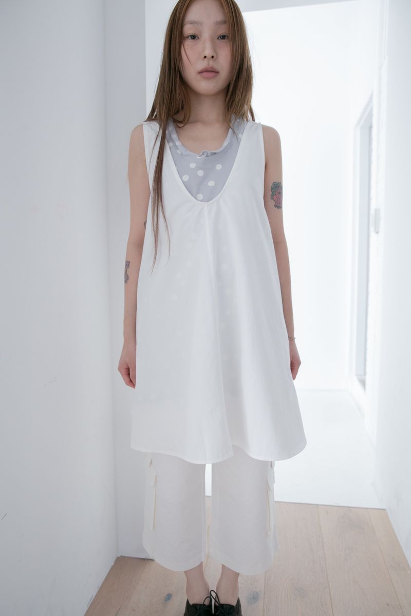 dot back knot sleeveless top(2colors)