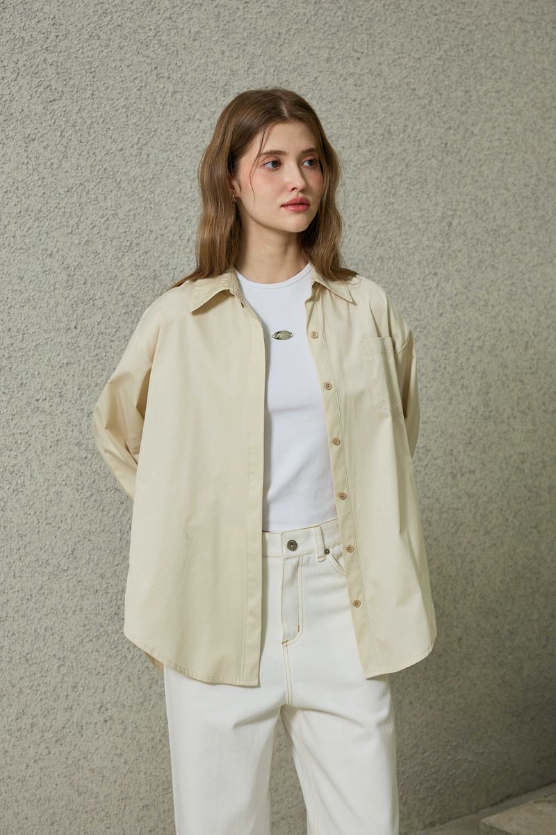 BRIGHT OVERSIZED SHIRT / BEIGE