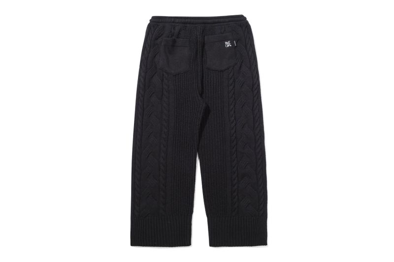 CABLE KNIT WIDE PANTS