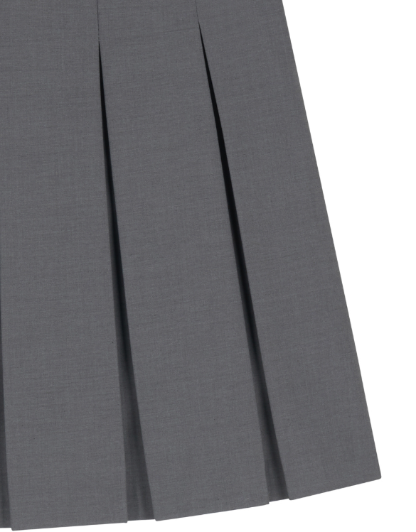 [mnem] loop pleated midi skirt (gray)