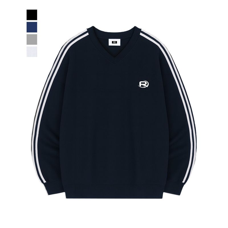 RANDOMOFF（ランダムオフ）の「ロフエッセンシャルスポーティートラックVネックオーバーフィットスウェットシャツ (4color)（トップス）」