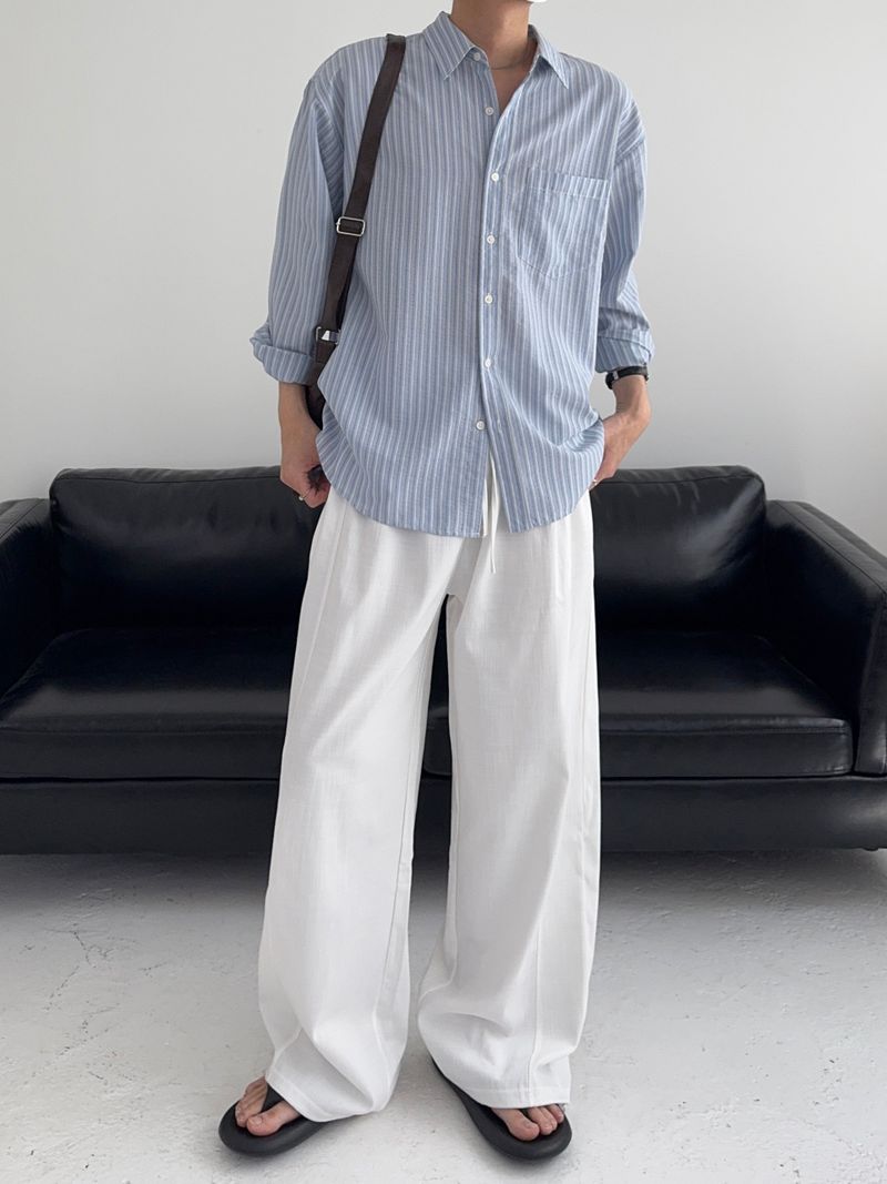 SY Relaxed Fit Seersucker Stripe Shirt (4C)