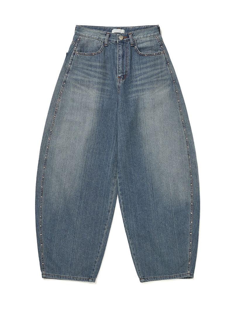 STUD BALLOON WIDE JEANS