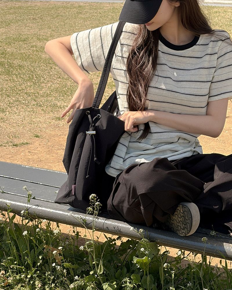 Mect stripe short‑sleeve T‑shirt