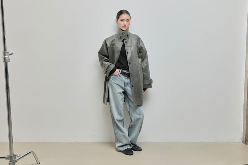 Buckle Denim Pants