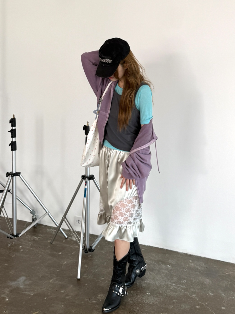 pigment crop hood zip up 
