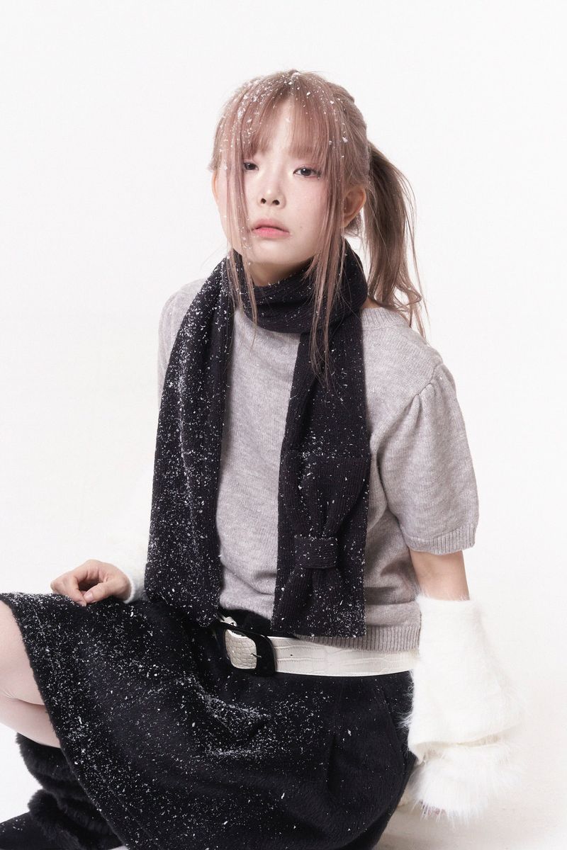 Mini ribbon muffler_black