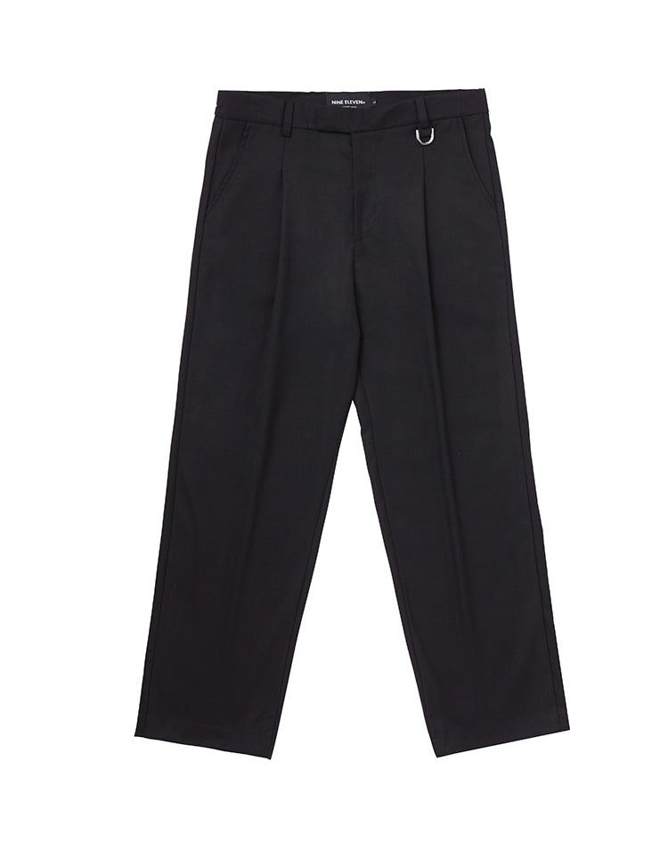 Belted wide slacks