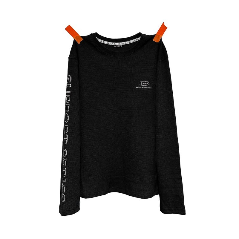 TOM'S BIRTHDAY（トムズバースデー）の「SUPPORT SERIES WAFFLE SWEAT SHIRT BLACK（Tops）」