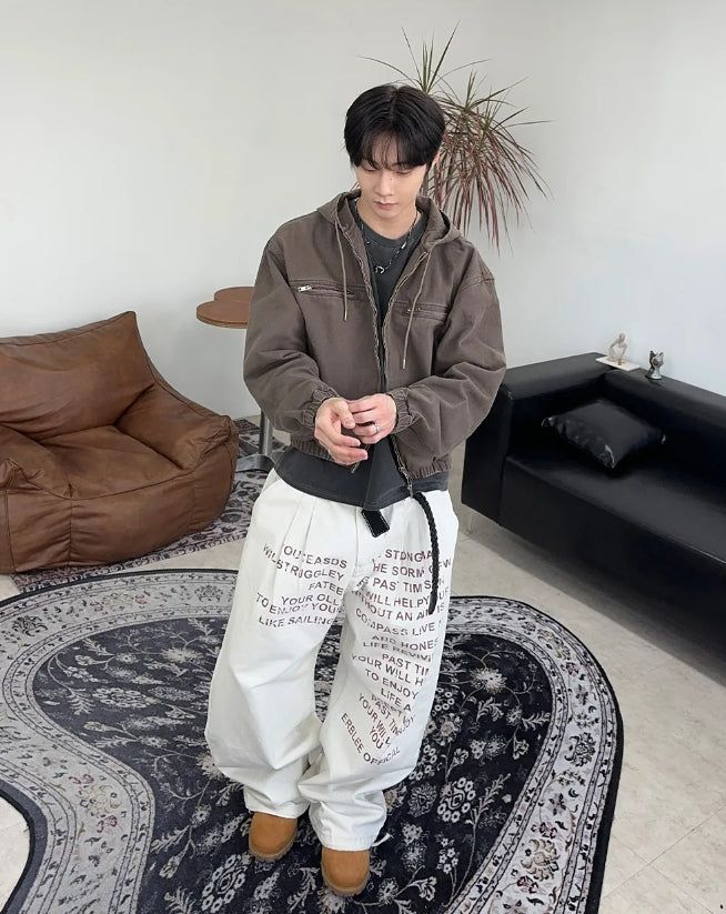 Karud lettering cotton pants