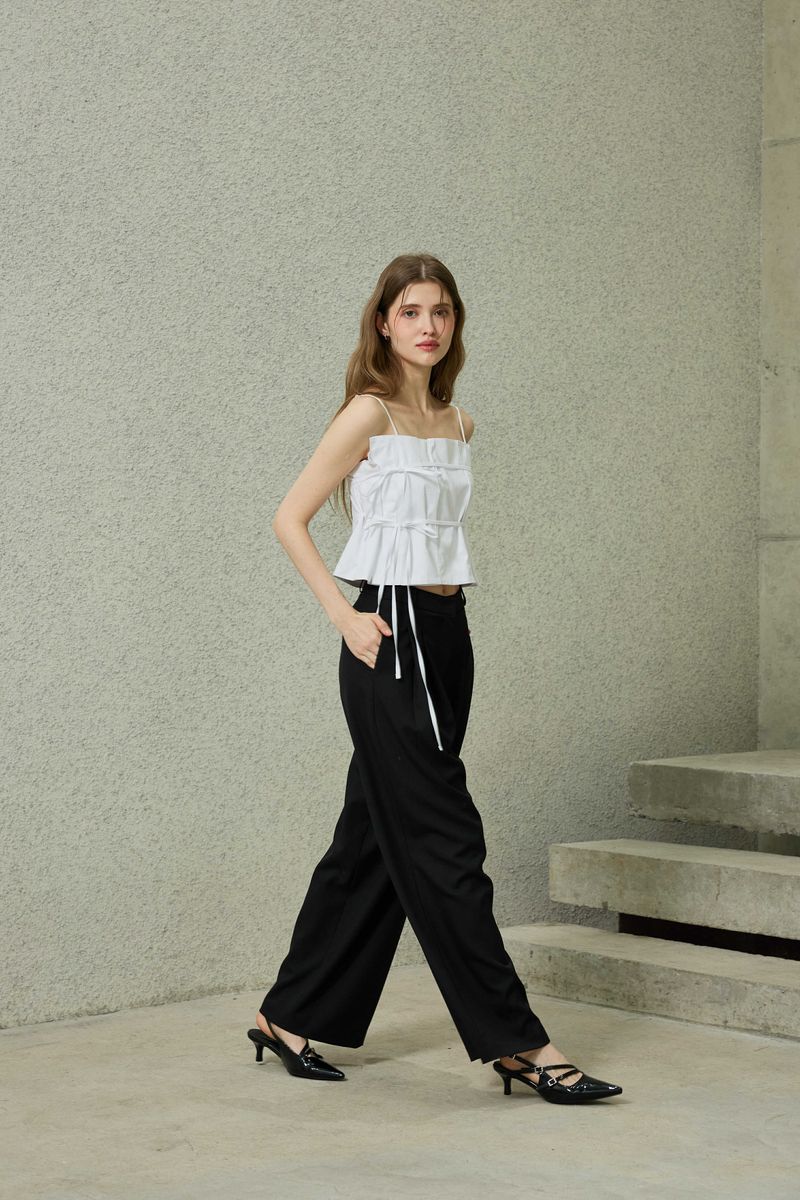 TOMO WIDE SLACKS / BLACK
