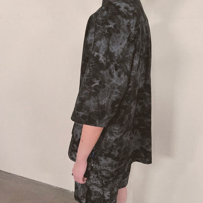 tie-dye half sleeve shirt_black