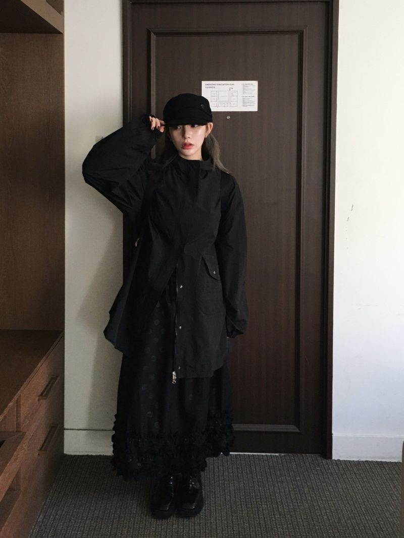 Round Dot Frill Long Skirt (2c)