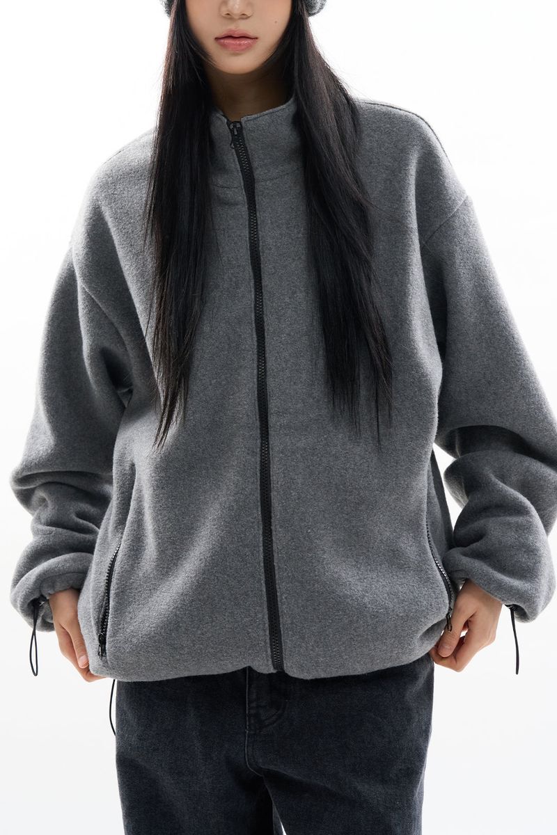 Mockneck low warm fleece zip-up