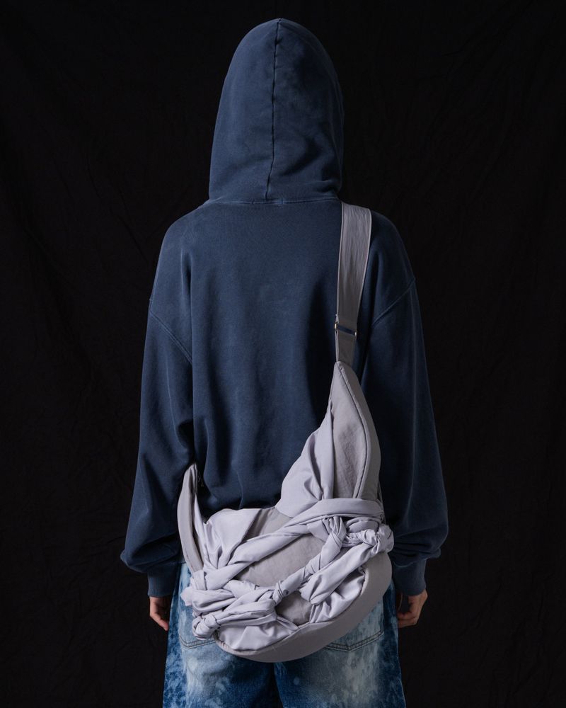 Knotted Shoulder Bag (Nylon-Silver)