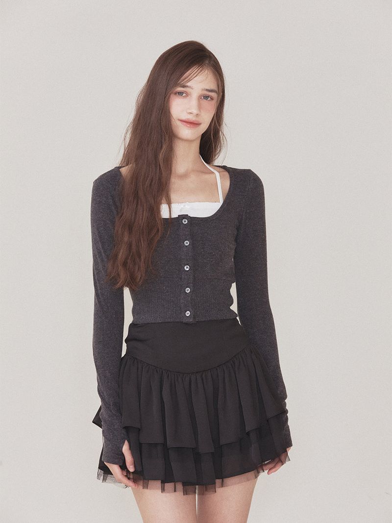 Luna cardigan set (Charcoal)