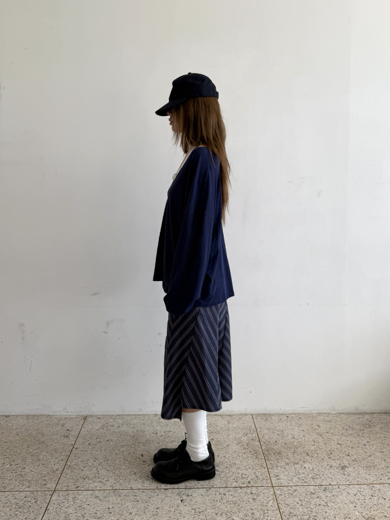 zigzag pattern midi skirt