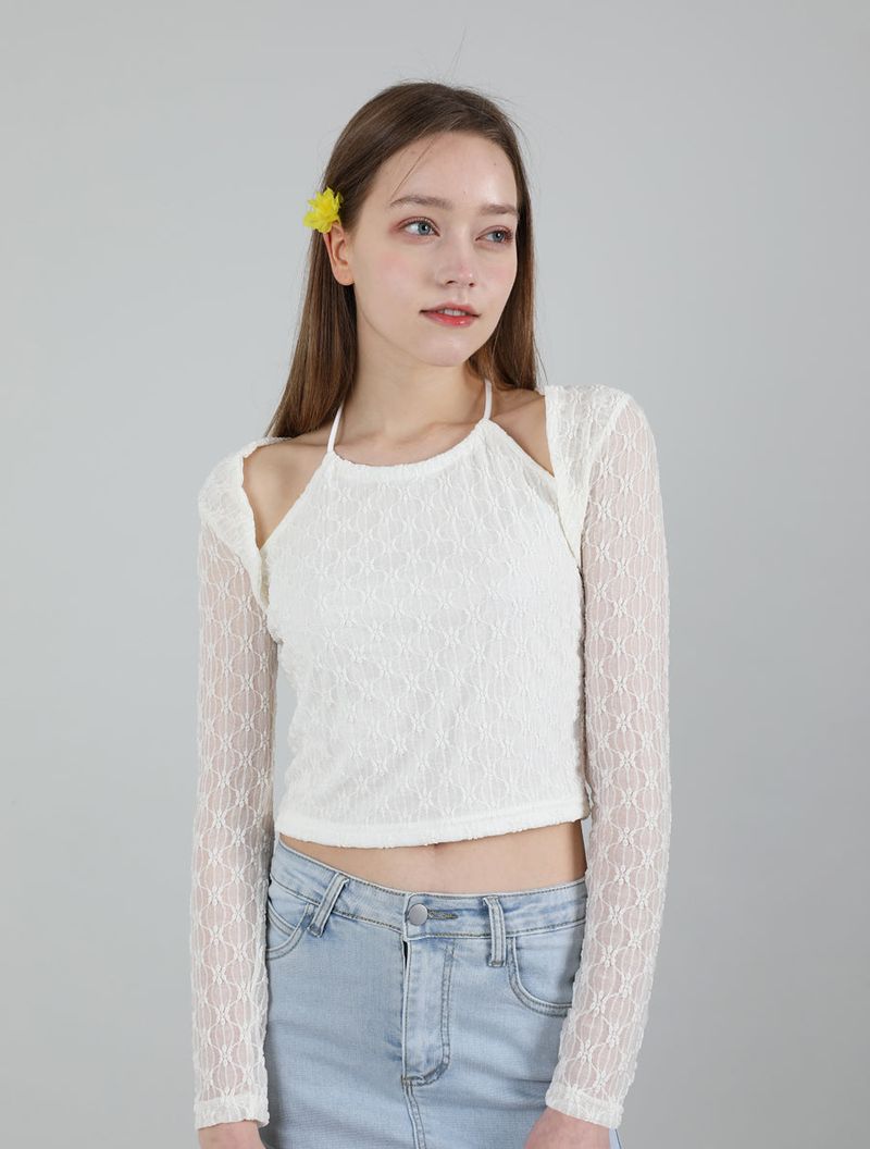Lace Halterneck T-shirt