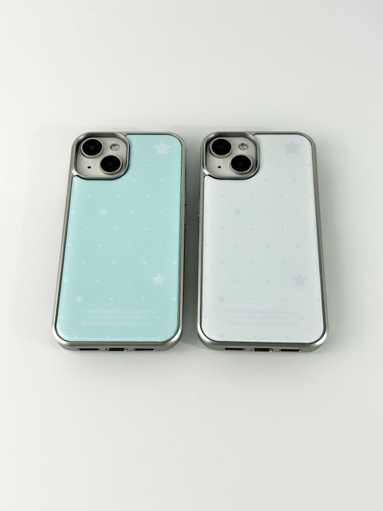 Constellation Silver Epoxy Bumper Case(Sky Blue)