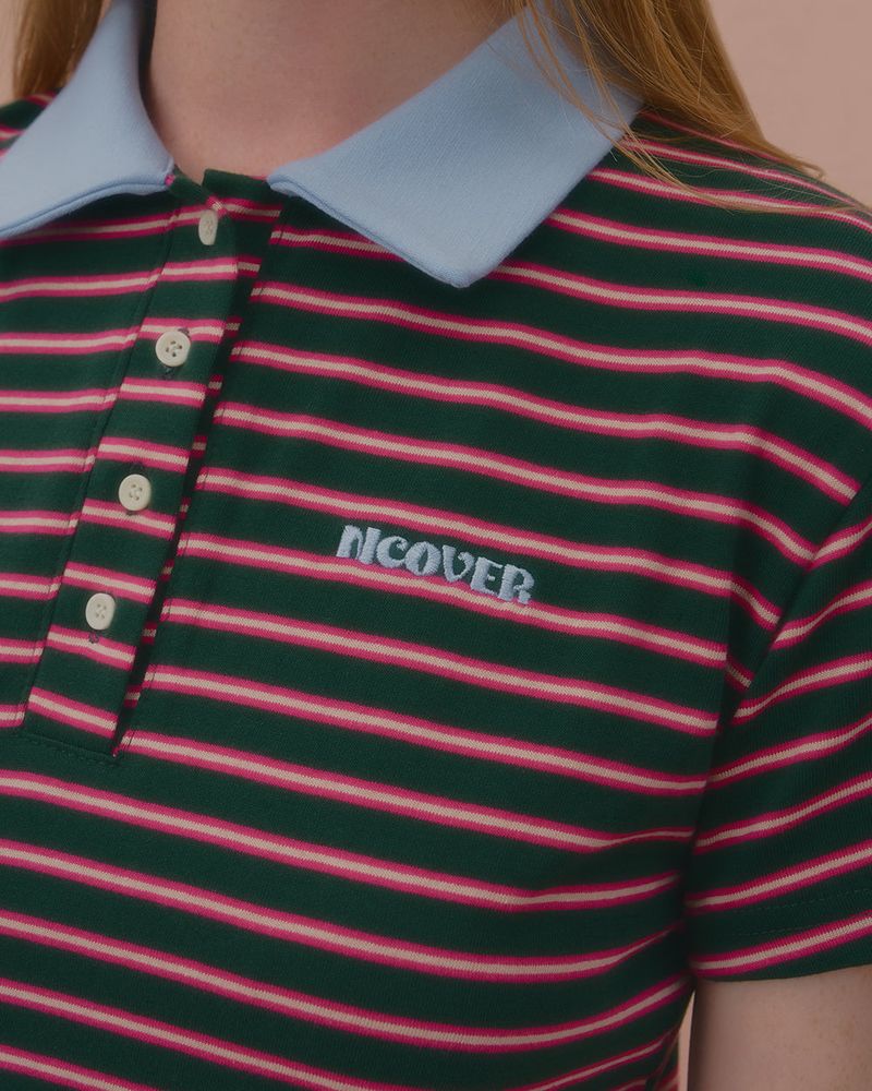 STRIPE LOGO COLLAR TSHIRT