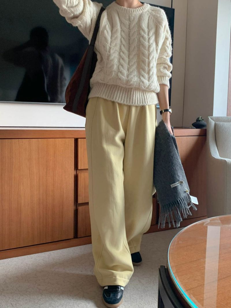 [Wool fleece] Eggdon string two-way pants