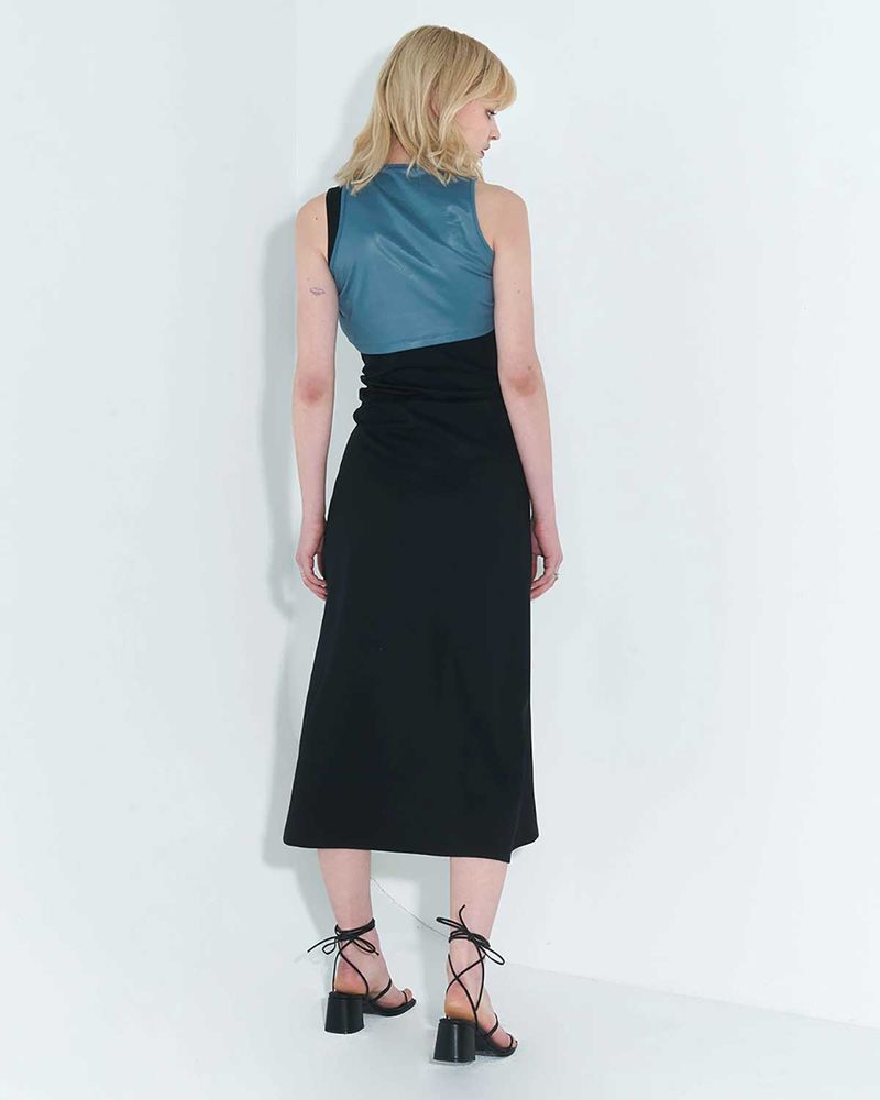 Chain Link Layered Dress _ Teal