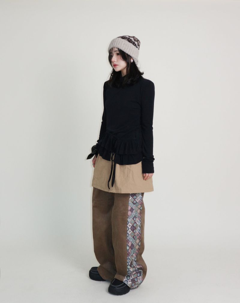 Yves Double Frill Layered Shea Turtleneck (Turtleneck)