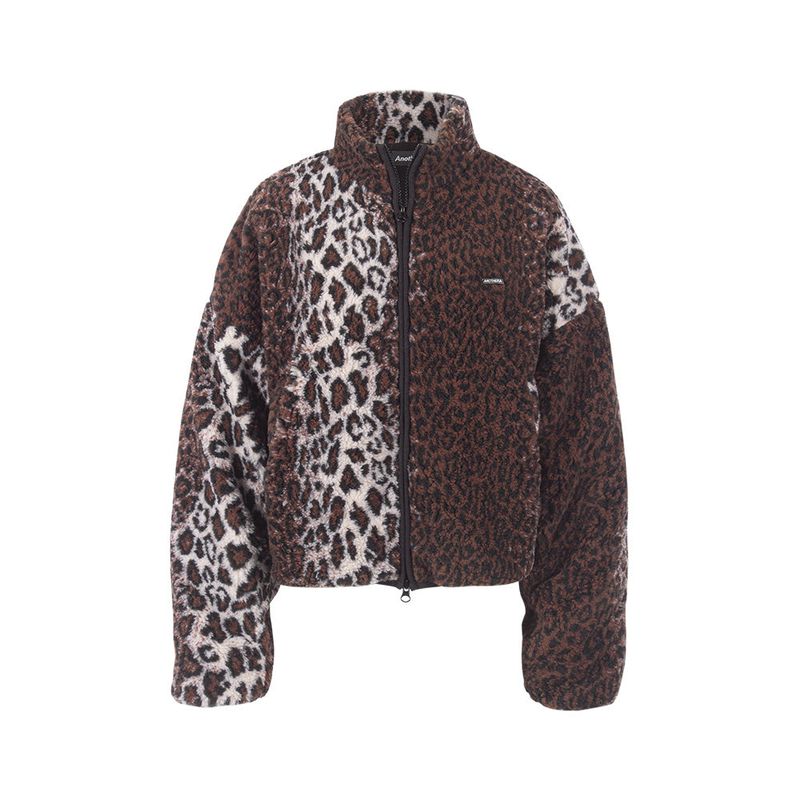 ANOTHERA（アナザーエー）の「LEOPARD FLEECE ZIP-UP JACKET_Brown（Jackets/Outerwear）」