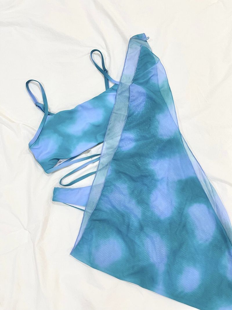 1006. Darling tie-died bikini 3pc (mint)