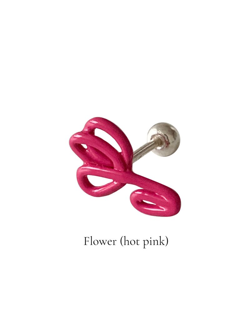 Rainbow doodle piercing (Hot pink)