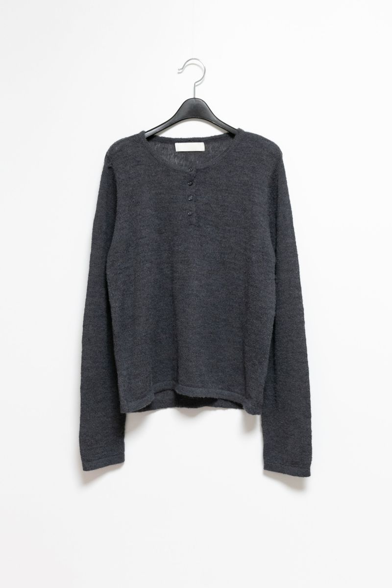 henley neck natural knit(3colors)