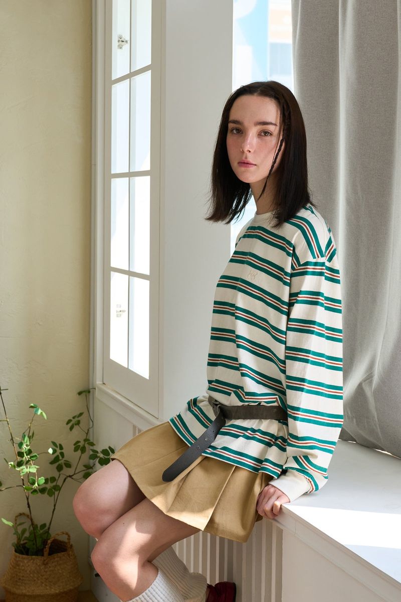 MULTI STRIPE SYMBOL T IVORY