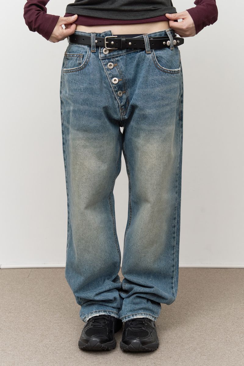 Slom Slash Button Denim